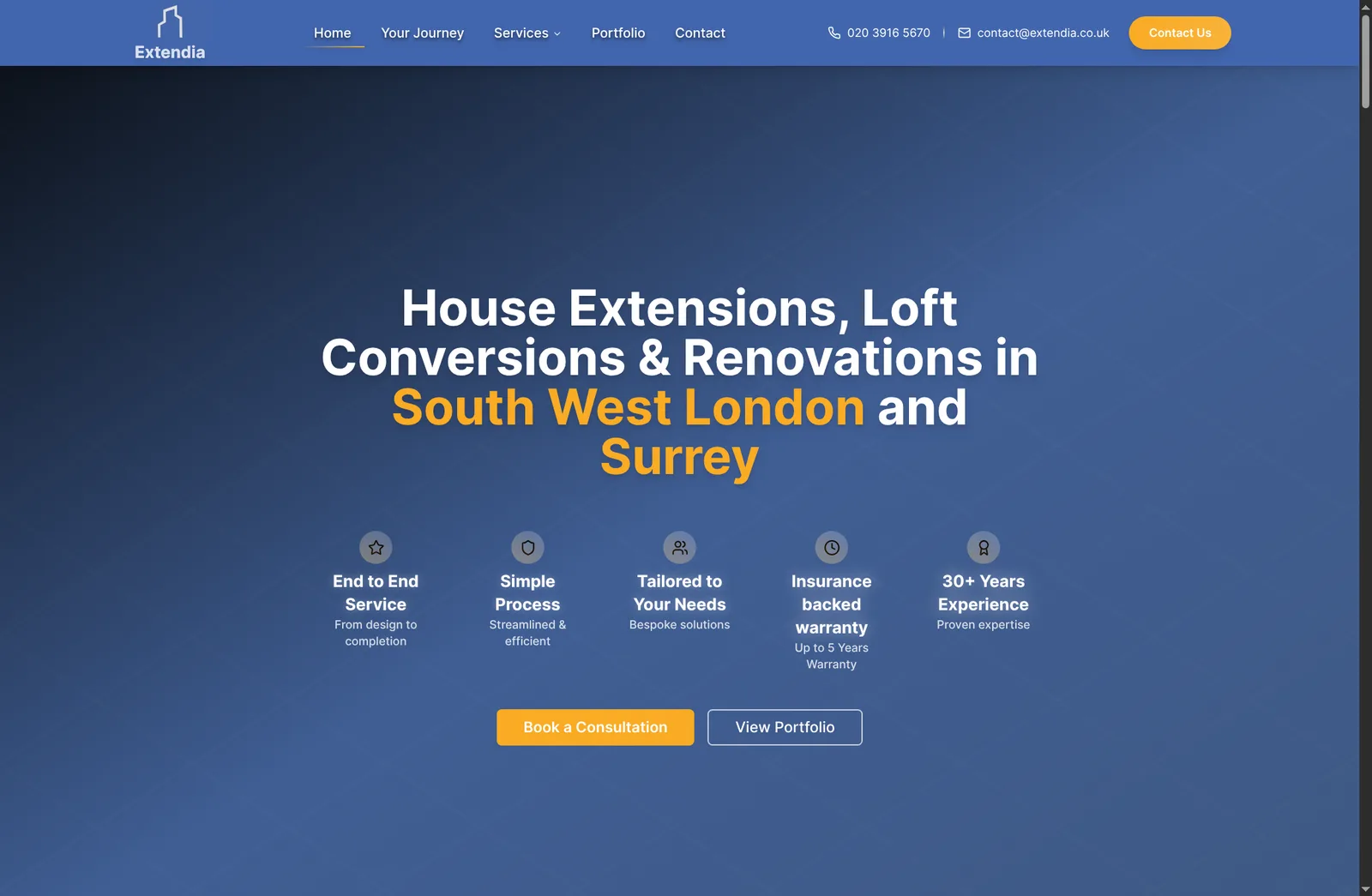 Extendia — strona extendia.co.uk